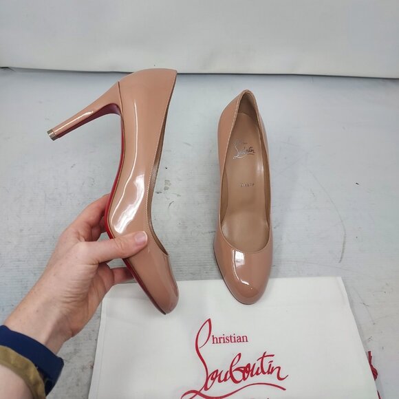 Christian Louboutin Shoes - Christian Louboutin Patent Leather Nude Pumppie Pump
